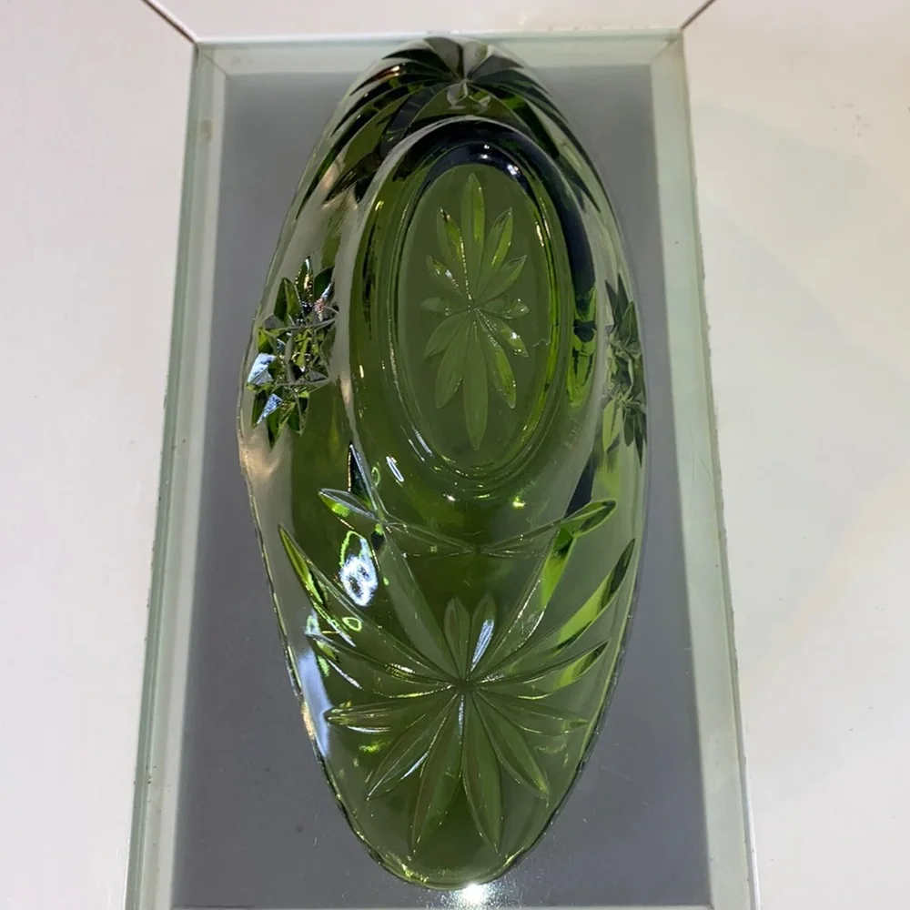 Emerald Green Anchor Hocking Star Of David Catchall 1960’s Decorative Candy Dish